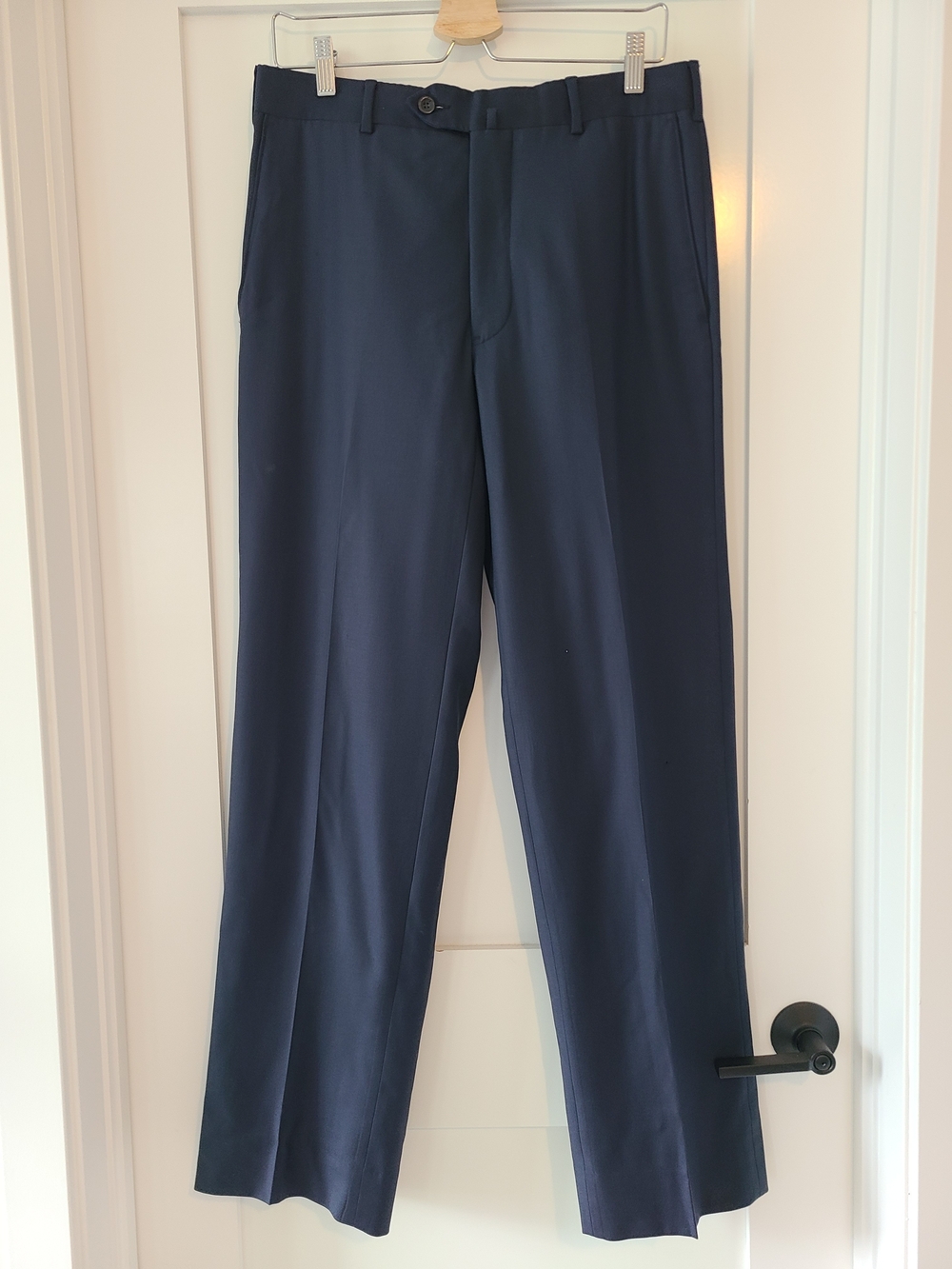 Men's Classic Navy Dress Pants - Straight Leg